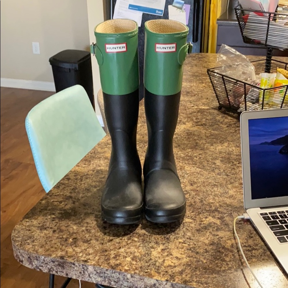 colorblock hunter rain boots